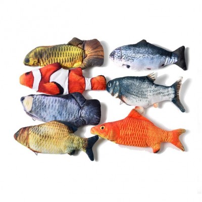 Realistic Simulation Electric Doll Fish Interactive Pets Chew Cat Toy